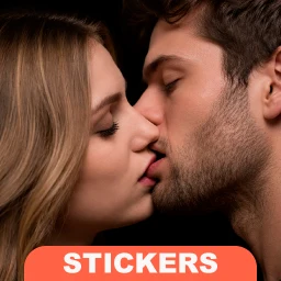 Ícone de Adesivos de Beijo Apaixonado